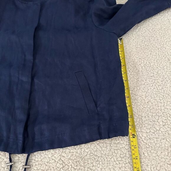 Chicos Women’s Snap Up 100% Linen Roll Tab Top Size 2P ( 12/14 Petite) - Picture 11 of 13